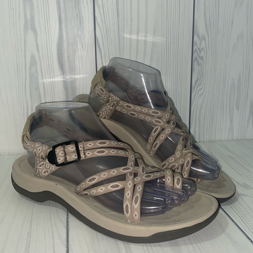 Beige Strappy Comfort Sandals for Women